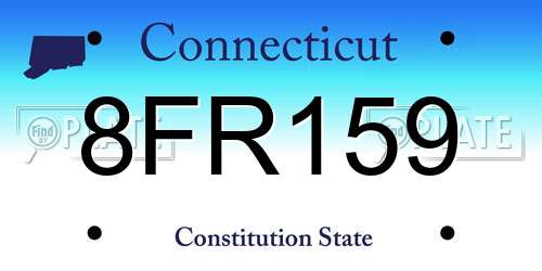 8FR159 Connecticut License Plate