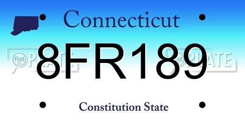 8FR189 Connecticut License Plate