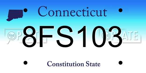 8FS103 Connecticut License Plate