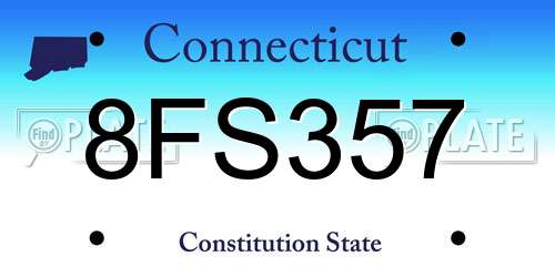 8FS357 Connecticut License Plate