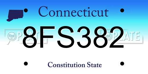 8FS382 Connecticut License Plate