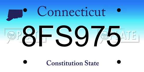8FS975 Connecticut License Plate