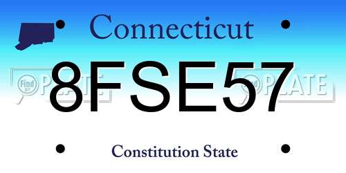 8FSE57 Connecticut License Plate