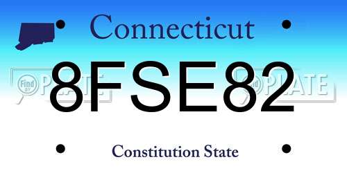 8FSE82 Connecticut License Plate