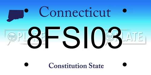 8FSI03 Connecticut License Plate