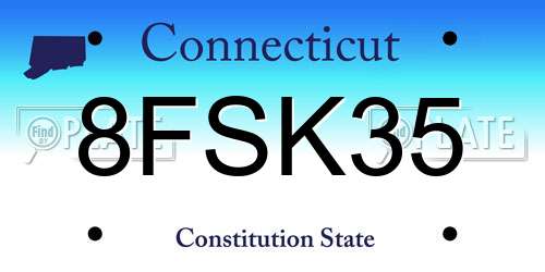 8FSK35 Connecticut License Plate