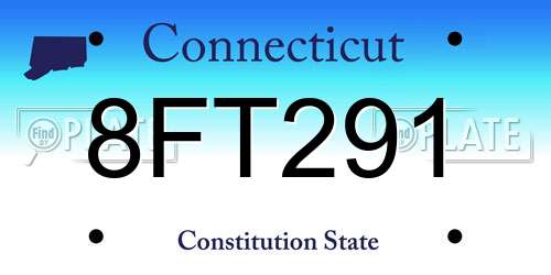8FT291 Connecticut License Plate