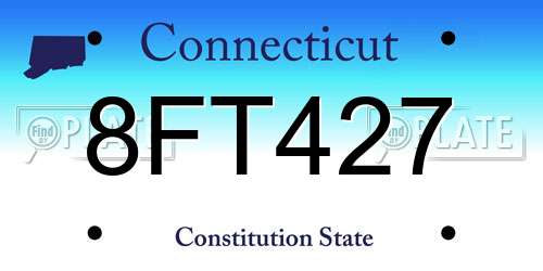 8FT427 Connecticut License Plate