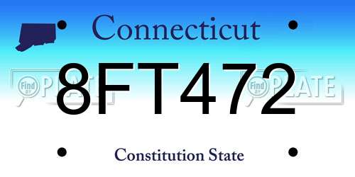 8FT472 Connecticut License Plate