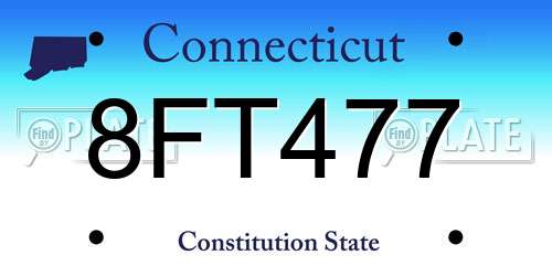 8FT477 Connecticut License Plate