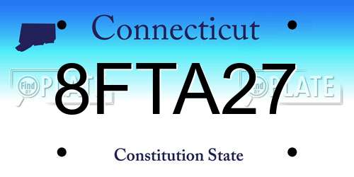 8FTA27 Connecticut License Plate