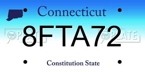 8FTA72 Connecticut License Plate