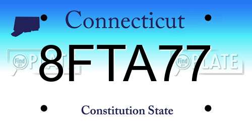 8FTA77 Connecticut License Plate