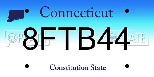 8FTB44 Connecticut License Plate