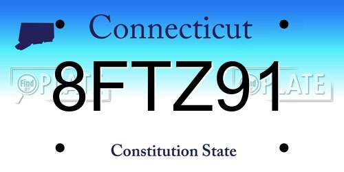 8FTZ91 Connecticut License Plate