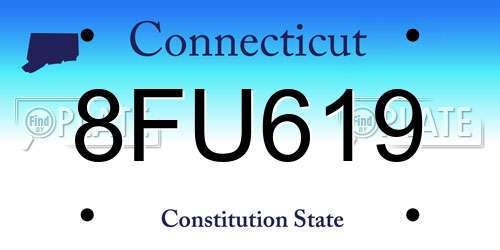 8FU619 Connecticut License Plate