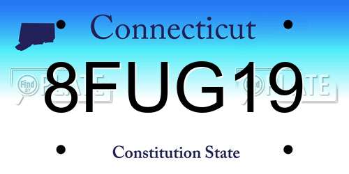 8FUG19 Connecticut License Plate