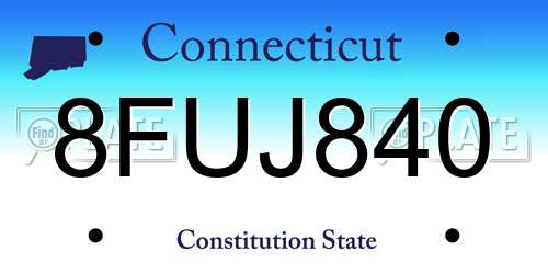 8FUJ840 Connecticut License Plate