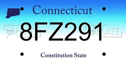 8FZ291 Connecticut License Plate