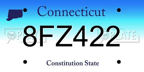 8FZ422 Connecticut License Plate