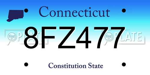 8FZ477 Connecticut License Plate