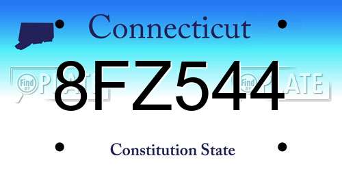 8FZ544 Connecticut License Plate