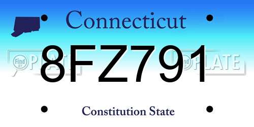 8FZ791 Connecticut License Plate