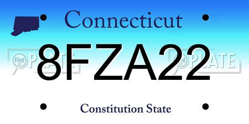 8FZA22 Connecticut License Plate