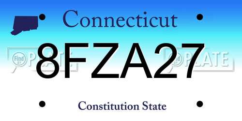 8FZA27 Connecticut License Plate