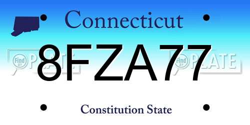 8FZA77 Connecticut License Plate