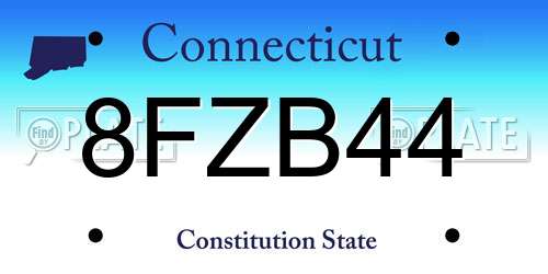 8FZB44 Connecticut License Plate