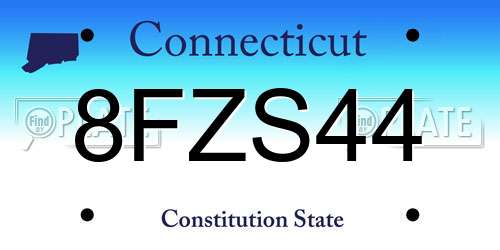 8FZS44 Connecticut License Plate