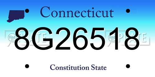 8G26518 Connecticut License Plate
