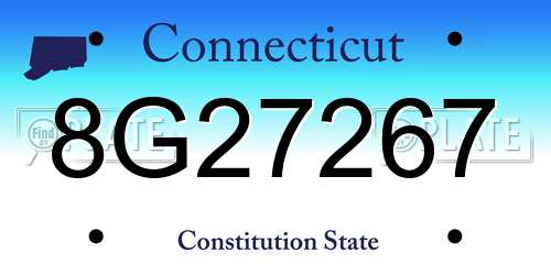 8G27267 Connecticut License Plate