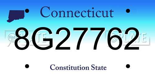 8G27762 Connecticut License Plate