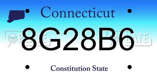 8G28B6 Connecticut License Plate
