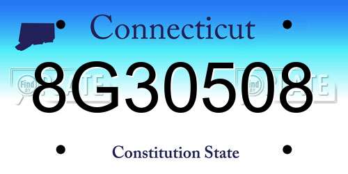 8G30508 Connecticut License Plate