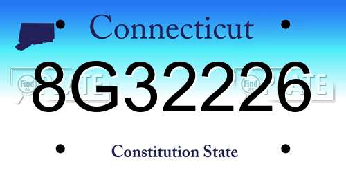 8G32226 Connecticut License Plate