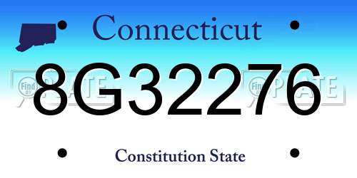 8G32276 Connecticut License Plate