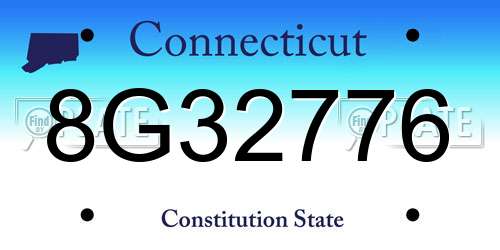 8G32776 Connecticut License Plate
