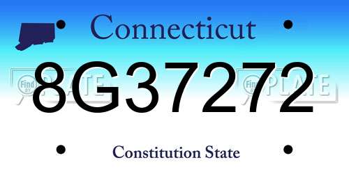 8G37272 Connecticut License Plate