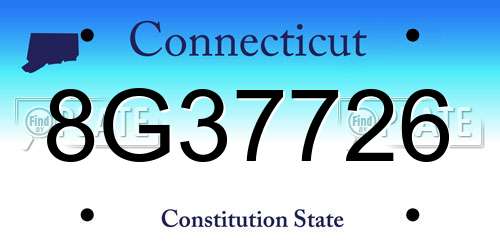 8G37726 Connecticut License Plate
