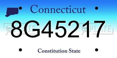 8G45217 Connecticut License Plate