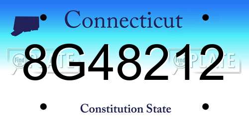 8G48212 Connecticut License Plate