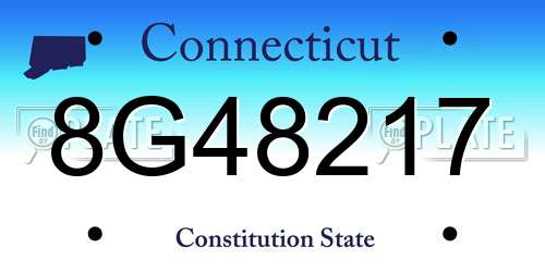 8G48217 Connecticut License Plate