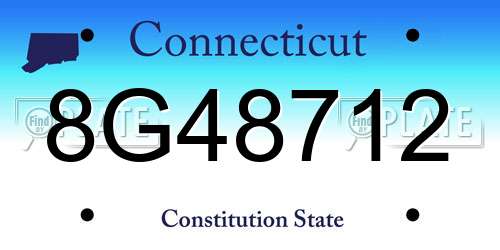 8G48712 Connecticut License Plate