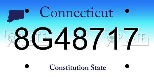 8G48717 Connecticut License Plate