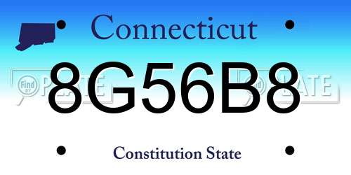 8G56B8 Connecticut License Plate