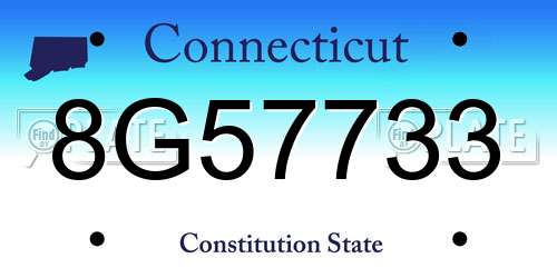 8G57733 Connecticut License Plate