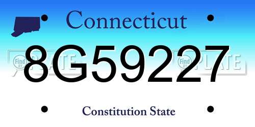 8G59227 Connecticut License Plate